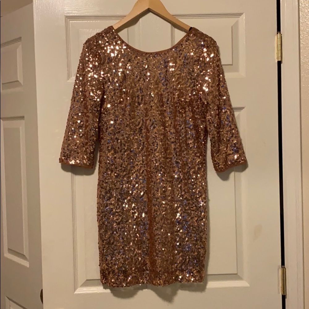 Sequin gold dress